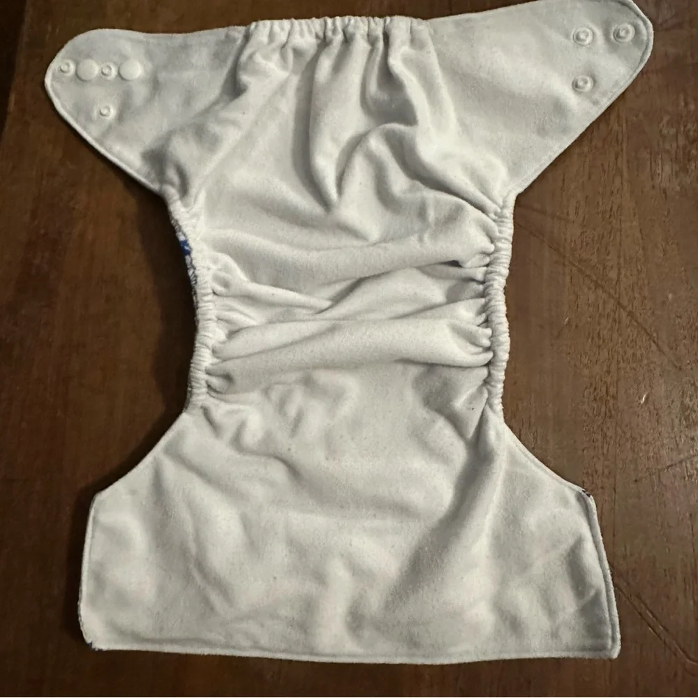 Nora’s Nursery Nautical Reusable Pocket Cloth Diaper Set of 4 adjustable size.